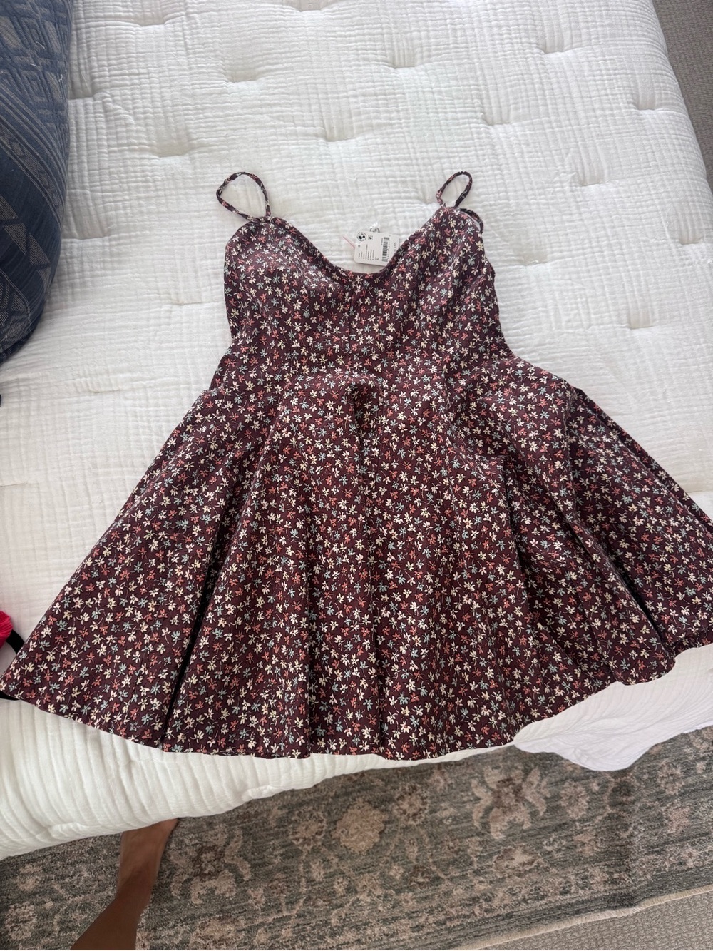 Free People Burgundy Floral Cami Dress